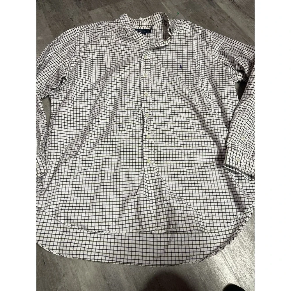 Ralph Lauren Polo Men's Classic Fit Blue Plaid Long Sleeve Button Down‎ 2XL Bag6